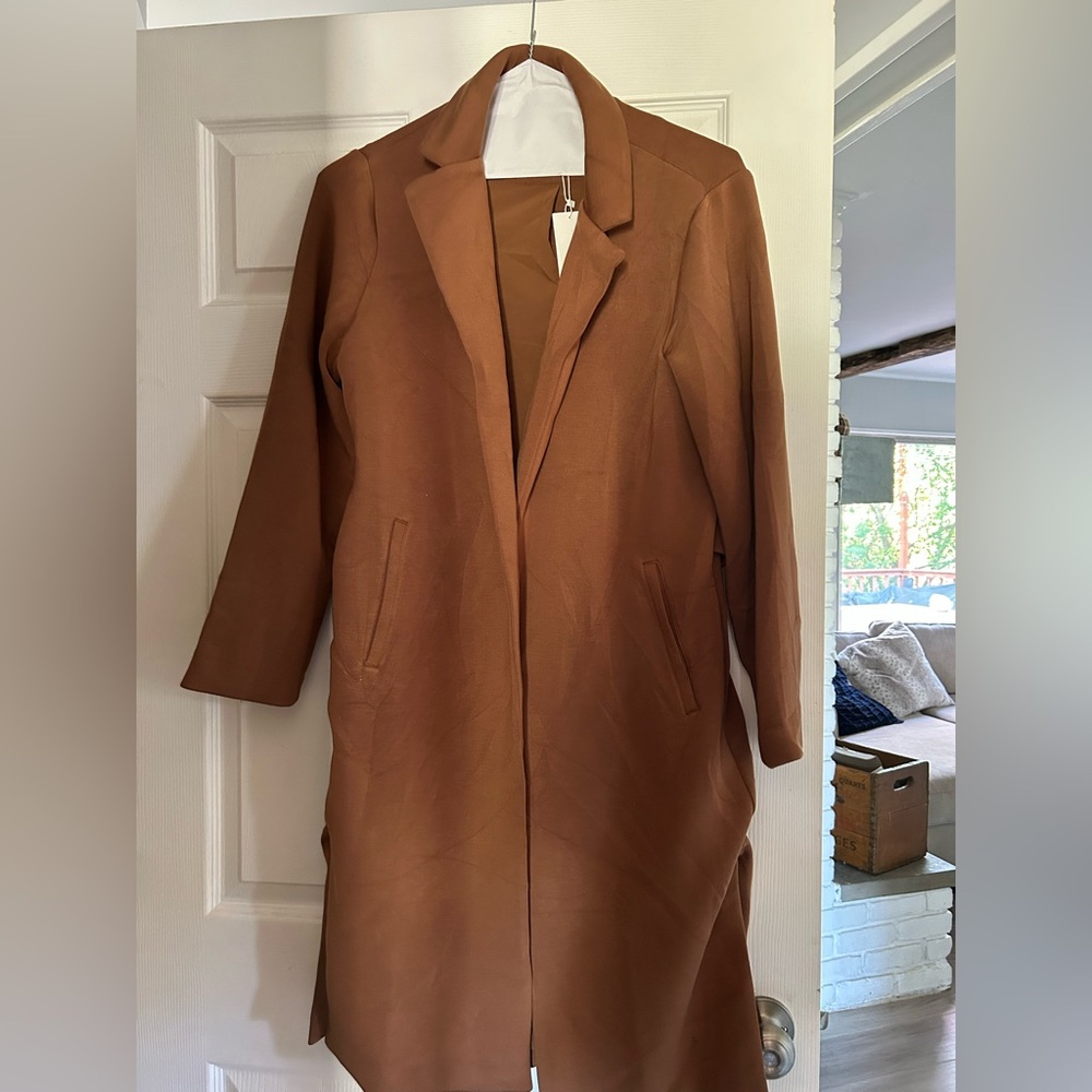 Spanx AirEssentials Cocoa Long Jacket Size L NWT